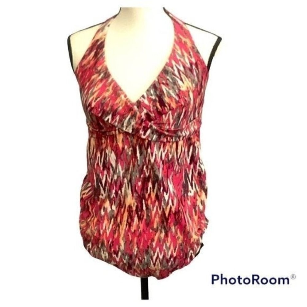 Isabel Womens Maternity One Piece Halter Swimwear Size L Padded Bra Boho